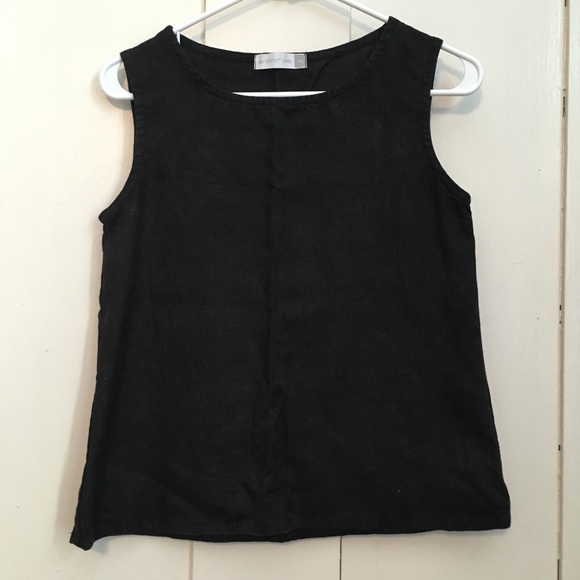 not perfect linen Tops - Not perfect linen black sleeveless tank